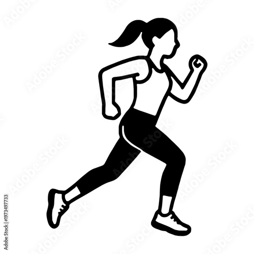 Running woman fitness silhouette icon
ランニングする女性・フィットネスのアイコン