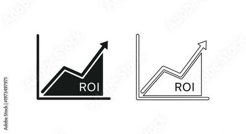 ROI Growth Chart Graphs Vector