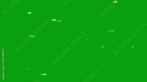 Green Screen Glowing Comets Flying Left to Right with Trails
