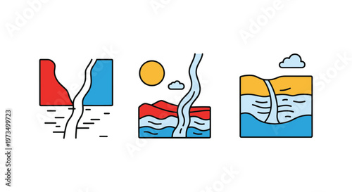 River Basin Line art vector minimal abstract simple shapes