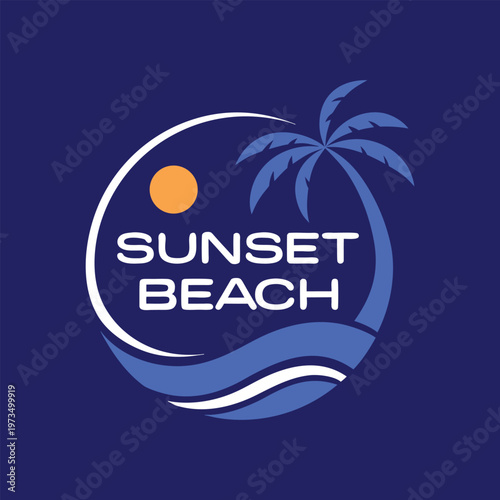Sunset beach with ocean wave and sun