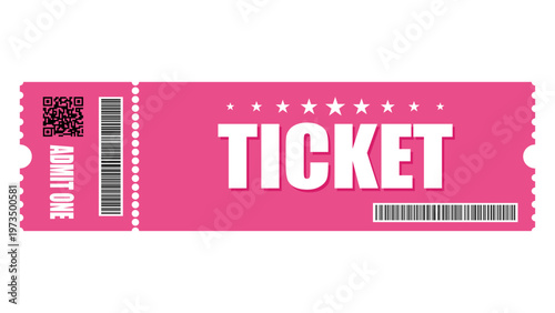 Ticket Design. Ticket illustration with bold typography and classic layout.