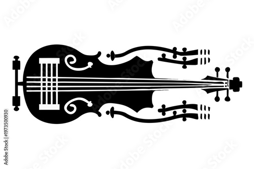 cello instrument silhouette illustration for classical music orchestra performance and acoustic design