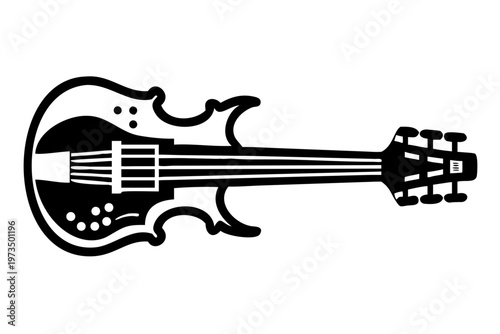 electric violin instrument silhouette illustration for modern music performance and digital design