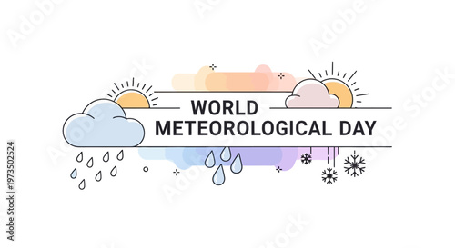 World Meteorological Day Weather Illustration. Vector Illustrations. EPS Editable