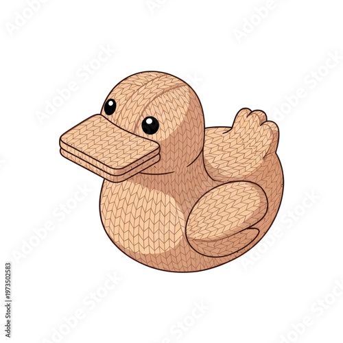 Whimsical Bread Duck Illustration - A Playful Food Art Creation.