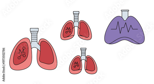 Pulmonology Line art vector modern abstract design