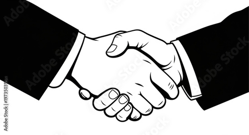 Two Business People Shaking Hands In Agreement.