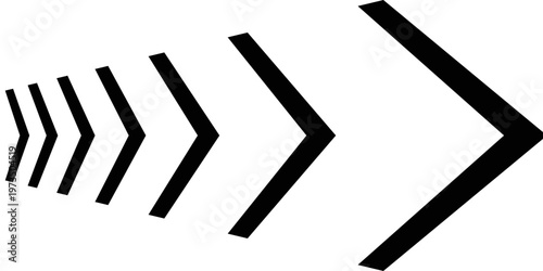 Arrow chevron symbol. Black arrows symbols set. Blend effect. Vector isolated on white.eps,10