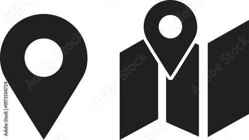 map and location pin vector design isolated on background.