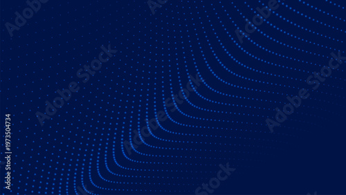 Abstract background of moving particles. Futuristic dotted wave. Big data. 3D vector illustration