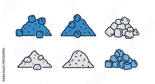 Plastic Granules Line art clean creative abstract vector