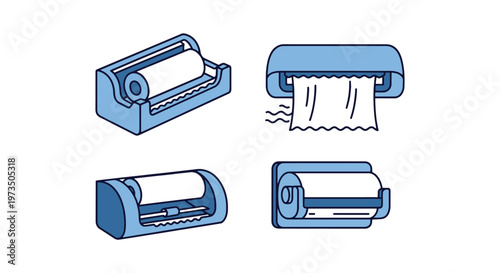 Plastic Wrap Holder Line art modern abstract decorative illustration