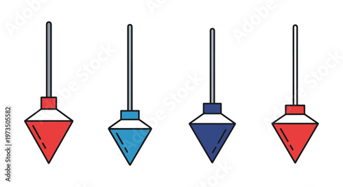 Plumb Bob Line art vector set simple minimal abstract