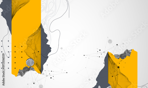 Trendy abstract wireframe background. Mountain art elements. Surface illustration. Vector.