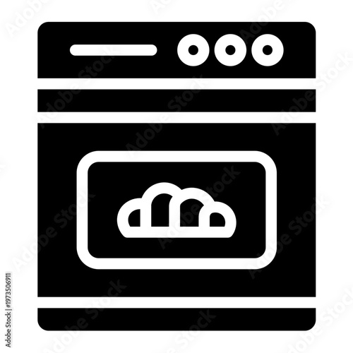 oven icon glyph style vector graphic illustration. Suitable for website design, app, template.