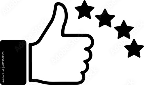 Review rating icon silhouette vector illustration