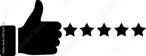 Review rating icon silhouette vector illustration