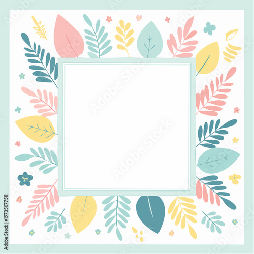 大人かわいいくすみ色四角フレームベクター素材