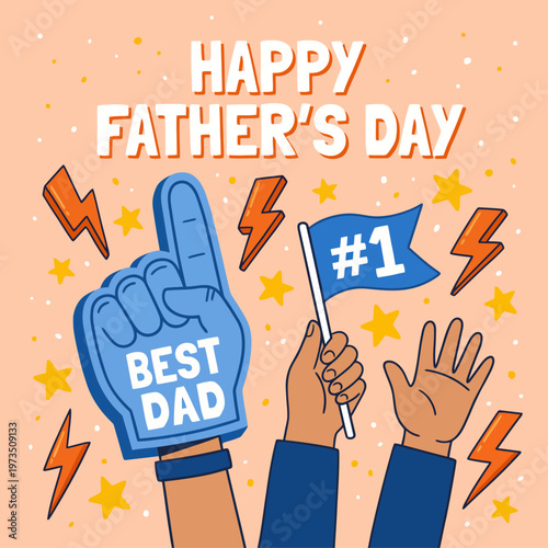 Happy Father’s Day Foam Finger and Flag