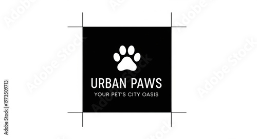 Urban Paws Logo with Paw Print and Text.
