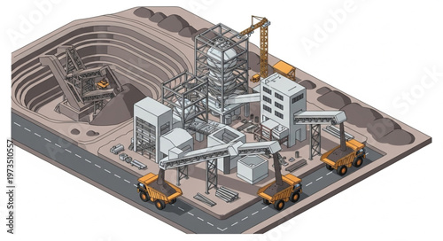 Urban construction site with cranes heavy machinery and scaffolding.