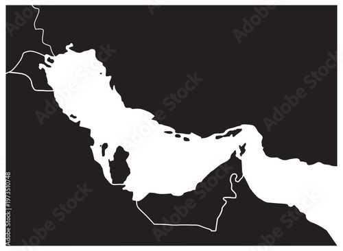 Strait of Hormuz Oil Shipping Routes Map –  Middle East banner. World oil supply routes