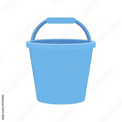 Blue Plastic Bucket Vector Icon