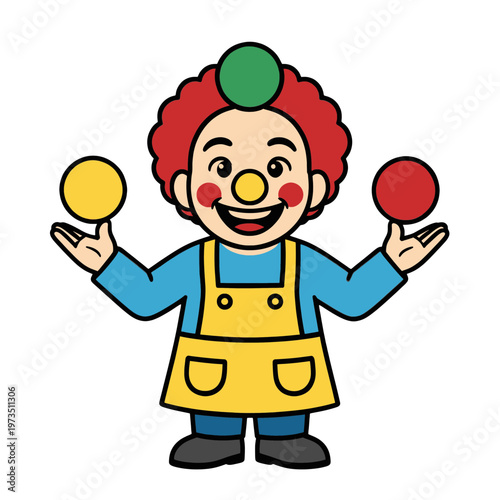Clown Juggler Vector Icon