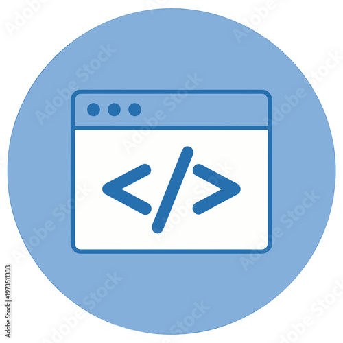 Code Editor UI Icon with HTML Elements