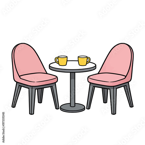 Coffee Table and Chairs Vector Icon