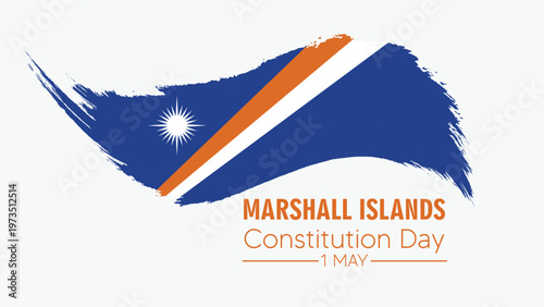 Marshall Islands constitution day poster with flag brush and national celebration vector poster