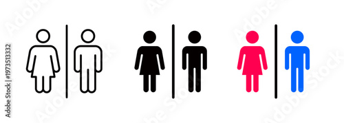 Icons of men and women, icons of married couples, toilet symbol