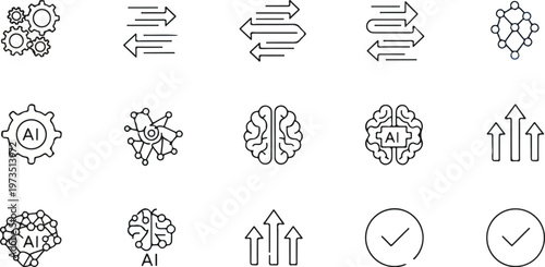Business Icons for Automation and Artificial Intelligence