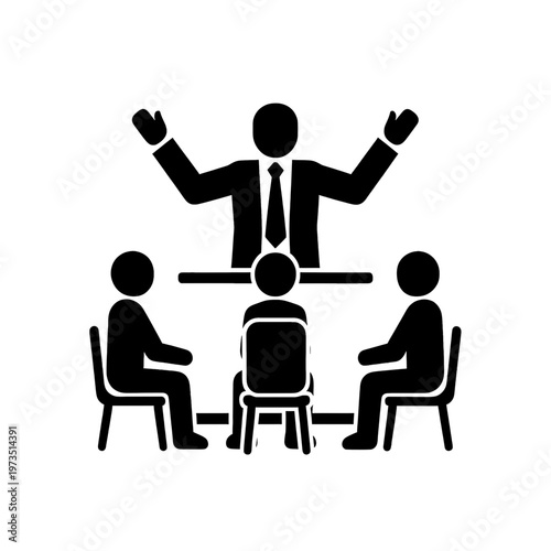 Speaker Presenting to Audience Line Icon