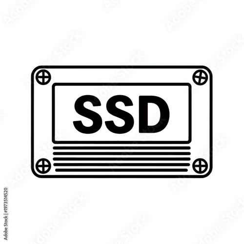 SSD Vector Storage Icon with Frame