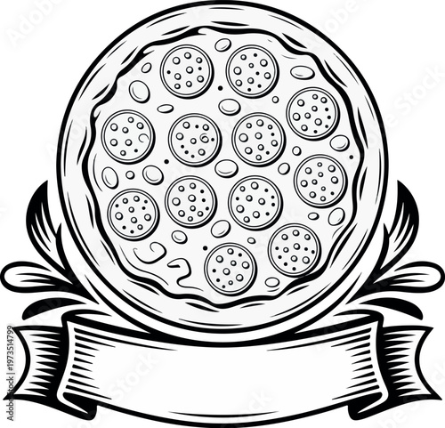 Adobe Illustrator Artwork pizza line art