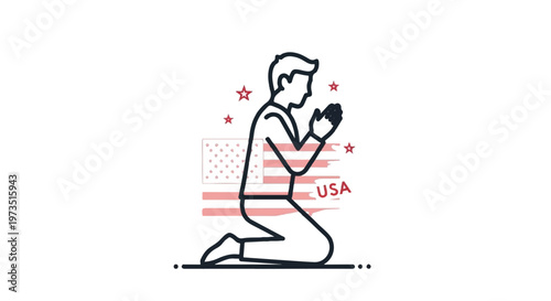 American football player kneeling, USA flag, patriotism, sports icon
