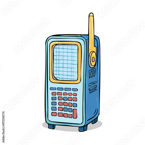 Retro handheld communication device with antenna and screen