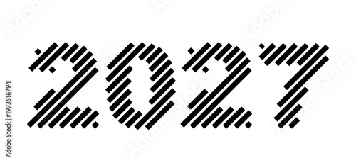 Line hatch 2027 numbers isolated