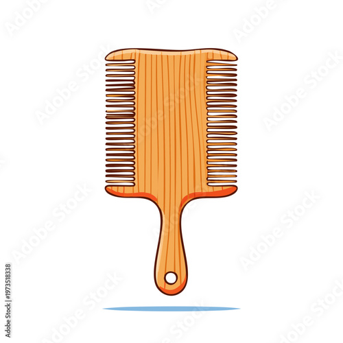 Retro wooden comb with wide and fine teeth for hair styling and grooming