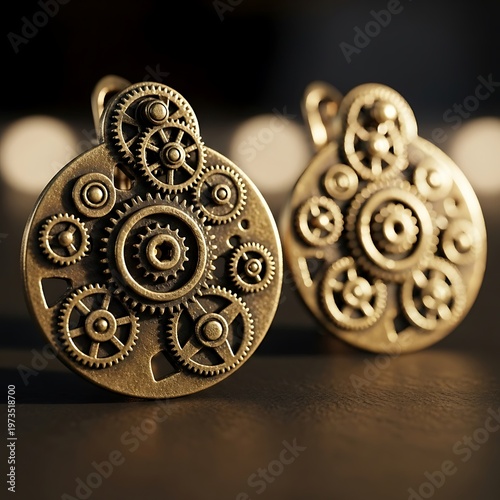 Intricate Steampunk Gear Pendants with Rustic Bronze Finish.