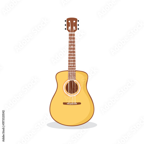 Acoustic Guitar illustration with a clear background