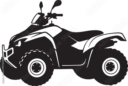 Black ATV, Four Wheeler, Offroad Vehicle, Silhouette Icon