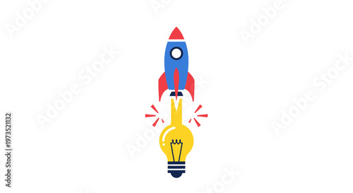 Rocket Ship Launching from Light Bulb.