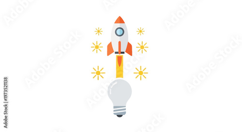 Rocket Ship Launching from Light Bulb.