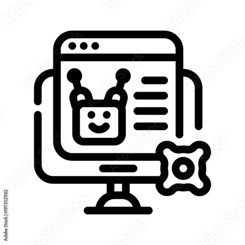 icon remote maintenance with style outline