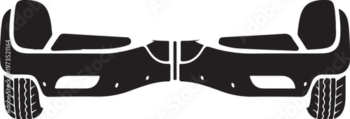 Black hoverboard, futuristic scooter, vector illustration, transportation icon