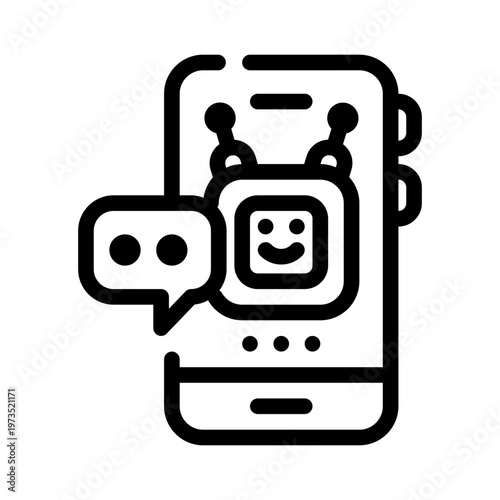 icon ai assistant with style outline