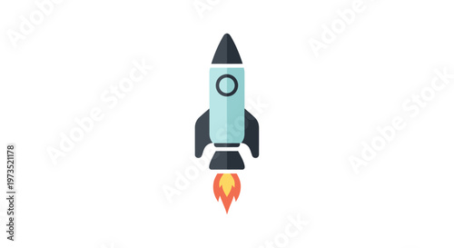 Rocket Ship Launching into Space.